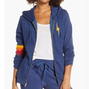 Cross Stripe Zip Hoodie Aviator Nation